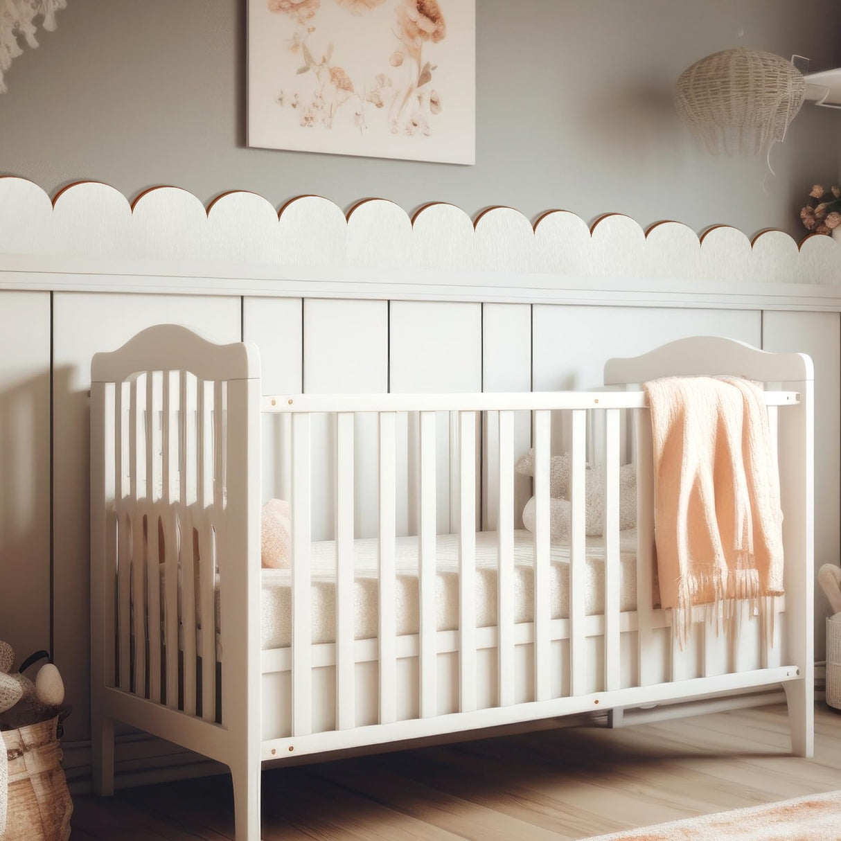 Threehoney 24 Pack Unfinished Scalloped Decorative Wood Trim Scalloped Edge Decorative Wood Molding Cute DIY Moulding Trim for Christmas Home Wall Cabinet Shelf and Window Door (15.75 x 3.54 Inch)