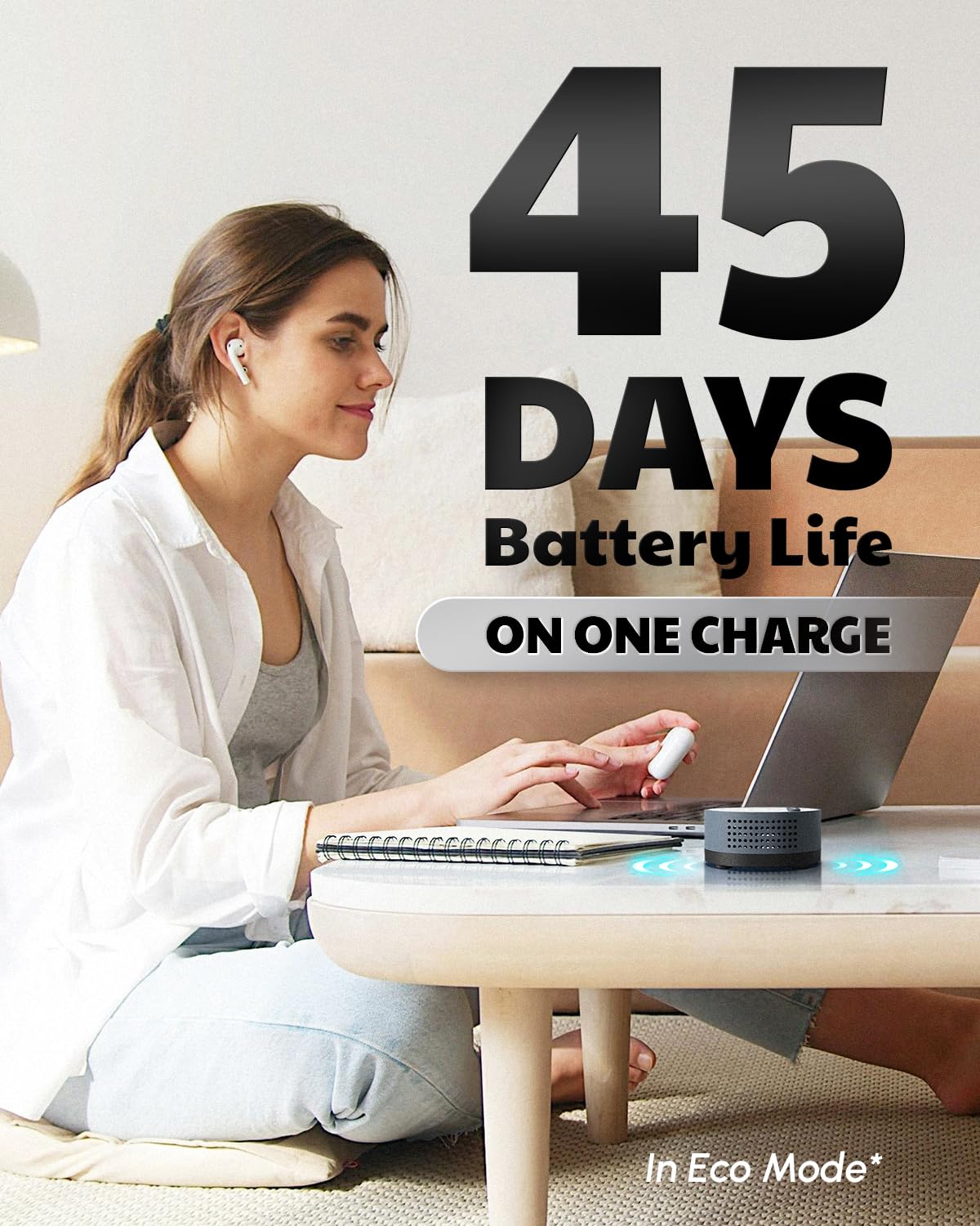 AEGTEST HOUND-1085 Radon Detector for Home, Basement & Nursery, Long-Term Continuous Radon Monitor for Family Lung Health, Rechargeable with 45-Day Battery Life, Audible/Visual Alarms, pCi/L or Bq/m³