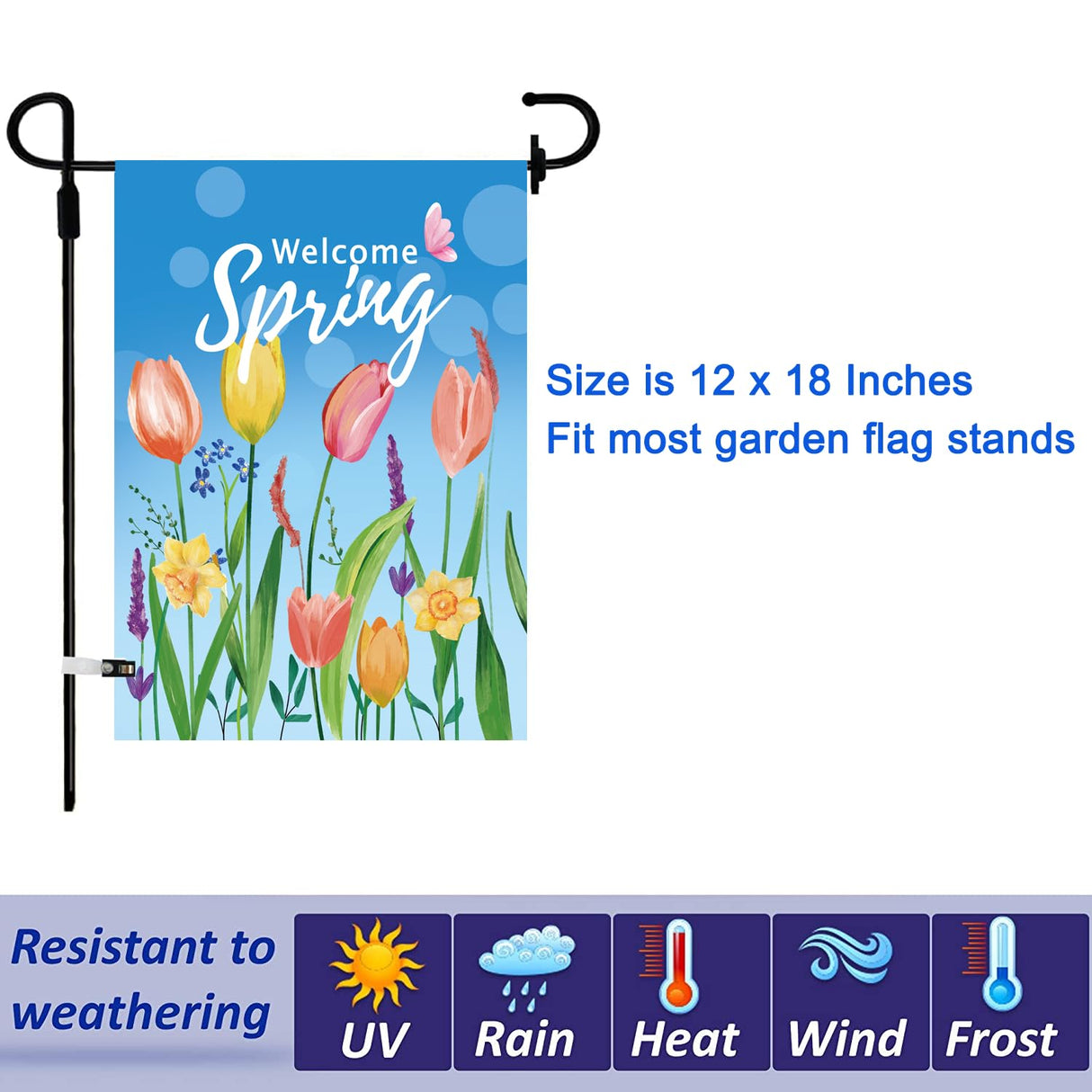 Seasonal Garden Flags Set of 12 Double Sided 12 x 18 Inch Yard Flags, Small Garden Flags for Outside, Fall Winter Halloween Christmas Outdoor Flags, Holiday Flags for All Seasons