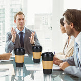 Lamosi 20 Pack 16 oz Disposable Coffee Cups with Lids and Sleeves, White Leak-Proof To Go Coffee Cups with Lids, Hot/Cold Beverage Drinking Cup for Home, Office, Hotel, Parties, Travel