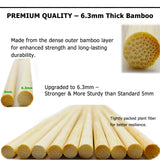 100Pcs 3ft/36in Bamboo Plant Stakes, Garden Stakes, Bamboo Stakes for Tomato, Beans, Potted Plants, Smores Sticks for Fire Pit, Natural Support for Gardening, BBQ, Camping, Home Cooking