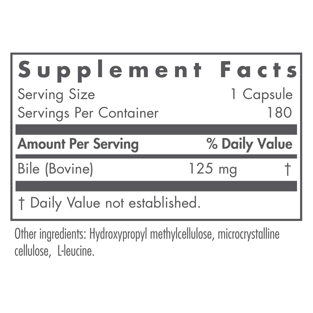 Nutricology Ox Bile 125 mg - Ox Bile Supplements for No Gallbladder, Digestive Enzymes for Liver, Fat Digestion Support, Hypoallergenic Gallblader Supplements - 180 Count