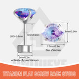 GUIJUEYE Implant Grade Titanium Evil Eye CZ Earrings for Sensitive Ears