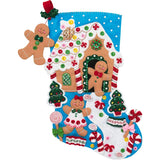 Bucilla 18-inch Christmas Stocking Felt Applique Kit, 86898E Gingerbread Dreams