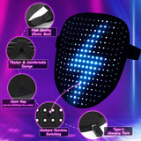 ORWINE LED Mask, Light Up Mask with Gesture Sensing, Unisex LED Lighted Face Transforming Masks for Festival Dj Cosplay Halloween Costume Masquerade Parties Christmas Gifts for Kids