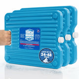 Cooler Shock Ice Packs for Cooler - 3 Reusable, Long Lasting, Cold Freezer Packs for Coolers, Lunch Bags & Totes to Keep Food Fresh - Clear