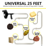 Drainsoon Drain Auger 25 Ft with Gloves, Plumbing Snake Drain Auger Hair Clog Remover, Heavy Duty Pipe Drain Clog Remover for Bathtub Drain, Bathroom Sink, Kitchen Cleaning