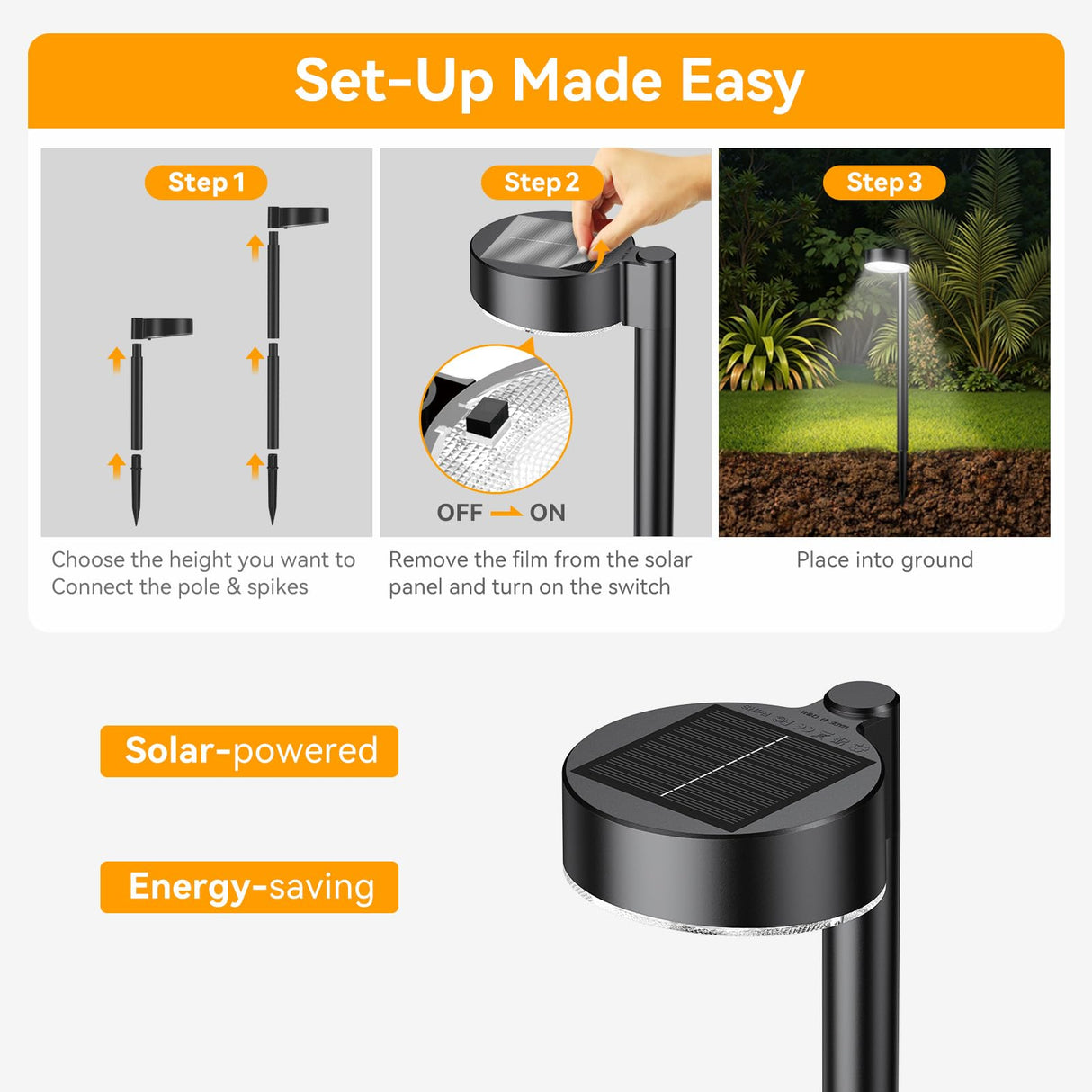 Ahaorigin 12 Pack Solar Pathway Lights Outdoor, 12 Brighter LED Solar Lights Outdoor Waterproof, Up to 12 Hrs Modern Path Light for Yard Garden Walkway Driveway Lawn, Cool White