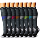 CHARMKING Compression Socks for Women & Men (8 Pairs) 15-20 mmHg Graduated Copper Support Socks are Best for Pregnant, Nurses - Boost Performance, Circulation, Knee High & Wide Calf (L/XL, Multi 19)