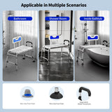 Extended Bath Tub Transfer Shower Bench for Inside Shower Bathtub to Sit On Chair Bathtubs Safety Seating Stool for Adults Handicap Seniors Elderly Disabled with Back Arms Bathroom Shower Stall