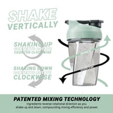 HELIMIX 1.5 Vortex Blender Shaker Bottle Holds Upto 20oz | No Blending Ball or Whisk | USA Made | Portable Pre Workout Whey Protein Drink Shaker Cup | Mixes Cocktails Smoothies Shakes | Top Rack Safe