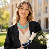 Sheplus Chunky Turquoise Statement Choker Necklace for Women