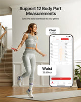 FITINDEX Body Measuring Tape, Accurate Bluetooth Measuring Tape for Body Measurements, Smart Body Tape Measure Retractable with 12 Body Parts Measure for Weight Loss Fitness Muscle Gain, Sync with APP