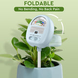 4-in-1 Soil Moisture Meter, Moisture Meter for Plants, Soil Ph Meter, Tester for Moist, Light, Nutrients, pH, Great for Garden, Lawn, Farm, Indoor & Outdoor Use，No Battery Required, Blue