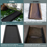 plusgutter Rain Gutter Downspout Splash Block, Gutter Downspout Extensions for Water Drainage, 24" Gutter Splash Guards Downspout Extender, Fixable Down spout Drain Trays with PE Nails(2 Pack, Black)