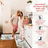 U'Artlines 2Pcs Christmas Anti Fatigue Kitchen Rugs and Mats, Christmas Tree Snowman Deer Non Slip Foam Cushioned Farmhouse Kitchen Floor Mats Comfort Standing Mats for Winter Home Decor Grey