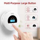 3-Pack Interconnected Smoke Detectors and Carbon Monoxide Alarm with Test & Silence Button, Battery Powered, Smoke and CO Detector for Any Room, Peace of Mind