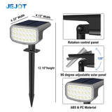 JEJOT Solar Lights Outdoor Waterproof IP65, Super Bright LED with Lens, 6500K 2 Lighting Modes, Solar Powered Yard Garden Solar Spot Lights for Outside Landscape Auto On/Off - 6 Pack