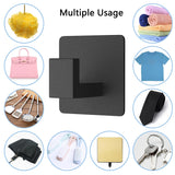 VAEHOLD 4 Pack Adhesive Towel Hooks, Heavy Duty Wall Hooks Aluminum Hooks Stick on Door, Kitchen, Bathroom for Hanging Coat, Hat, Towel, Robe, Clothes (Black)