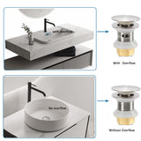 Rockgoya Bathroom Sink Drain,2 Pack Drain Stopper Bathroom Sink with Overflow,Pop Up Drain Assembly with Detachable Strainer Basket,Built-in Anti-Clogging Strainer,Stainless Steel Brushed Nickel