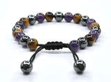 Amazing Gemstone Quit Smoking Cessation Quit Vaping Aid Bracelet - Hematite Tiger Eye Amethyst Bracelet Set for Men Women Healing Calming Anxiety Stress Relief Gifts Pulseras Para Hombres Mujer
