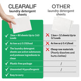 CLEARALIF Laundry Detergent Sheets (480 Loads), Unscented,Great For Travel, Apartments, Dorms, Laundry Detergent Strips Eco Friendly & Hypoallergenic (Pack of 3)