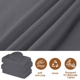 FUNLIYING 4 Sets Premium Microfiber Massage Table Sheets Set 3 Piece Set Includes Massage Table Cover Fitted Sheet and Fitted Face Rest Cover, Grey