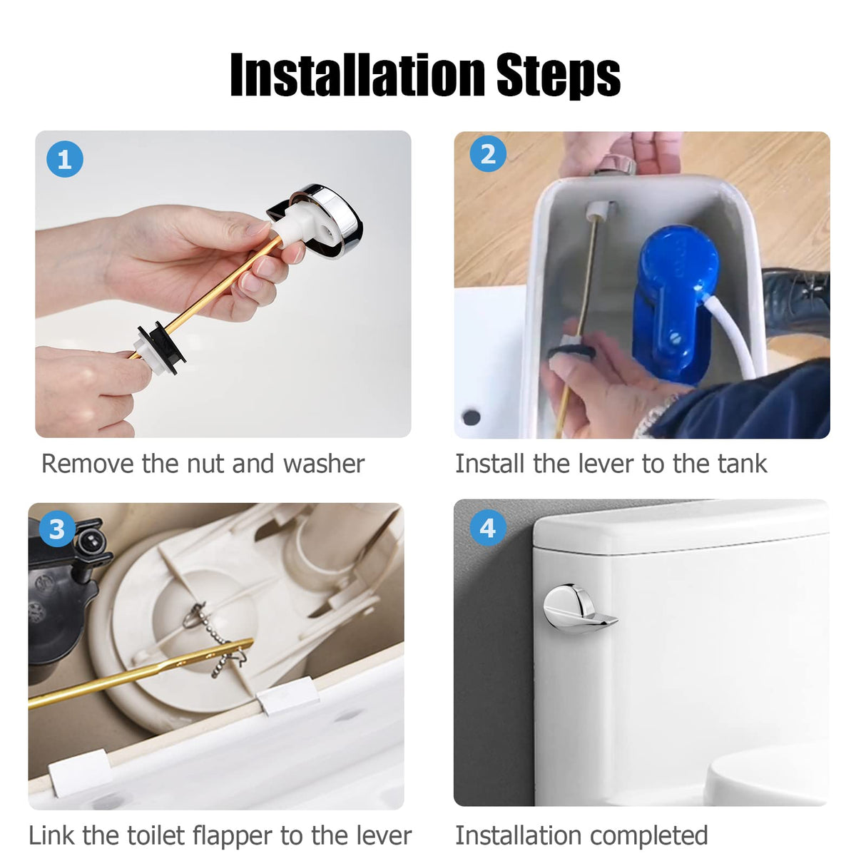 TOTO Compatible Toilet Flush Handle - Side Mount Trip Lever Replacement for TOTO ST701, CST853, CST854, CST884, CST604CEF, CST614CEF - 2-Pack Copper Lever