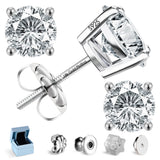 Moissanite Screw Back Earrings Men Women, Substitute Diamond Stud Earrings
