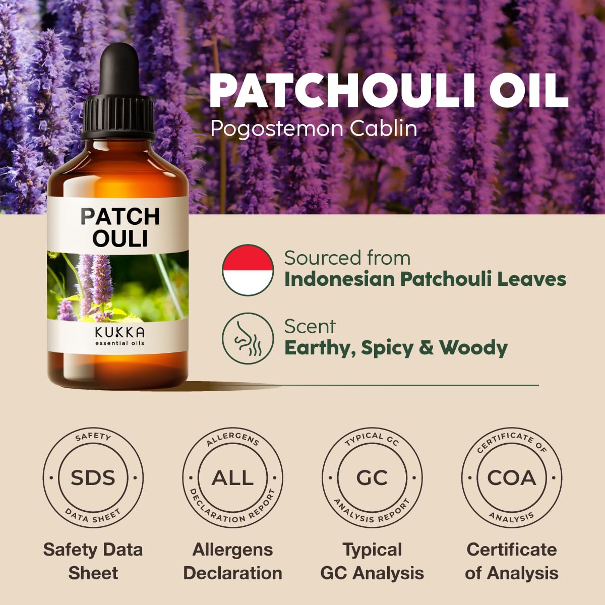 KUKKA essential oils 100% Pure & Natural Patchouli Essential Oil for Skin, Diffuser & Soap Making DIY(4 Fl Oz/118 ml)