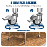 Chingoo Stainless Steel Table with Wheels 14 x 30 Inches Metal Prep Table with Adjustable Undershelf & Casters for Commercial Kitchen, Outdoor, Restaurant, Hotel & Garage