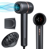 Hair Dryer, 160000RPM Fast Drying Blow Dryer, 500 Millions Negative Ionic High Speed Hair Dryer Professional Care Blow Dryer, Thermo-Control Low Noise with Magnetic Nozzle & Diffuser, Gray