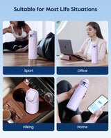 Boost Smart Water Bottle that Reminds You to Drink, 24oz BPA-Free Stainless Steel Vacuum Insulated Bottle, Wide Mouth Water Tracker Bottle with APP, Ideal Gift for Christmas, Halloween, New Year