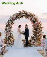 Queension 8Ft Wide 7Ft High Metal Wedding Arch for Ceremony Party, Black