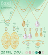OZEL - Layered Gold Necklaces for Women - Crystal Colorful Delicate Cutting Pendant Necklace - 18K Gold Plated - Birthday Gifts (1M1234-2_green opal)