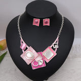 CSY Fashion Bohemian Statement Necklace Earrings Jewelry Set Women's Gifts