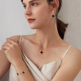 Otdwsd 18K Gold Plated Lucky Clover Jewelry Set, Birthday Gifts for Women