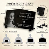 WANGYOU Personalized Granite Memorial Stone with Photo - Custom Headstones for Graves, Grave Markers for Cemetery for Humans & Pets, Laser Engraved Black Tombstone Outdoor Garden Plaque