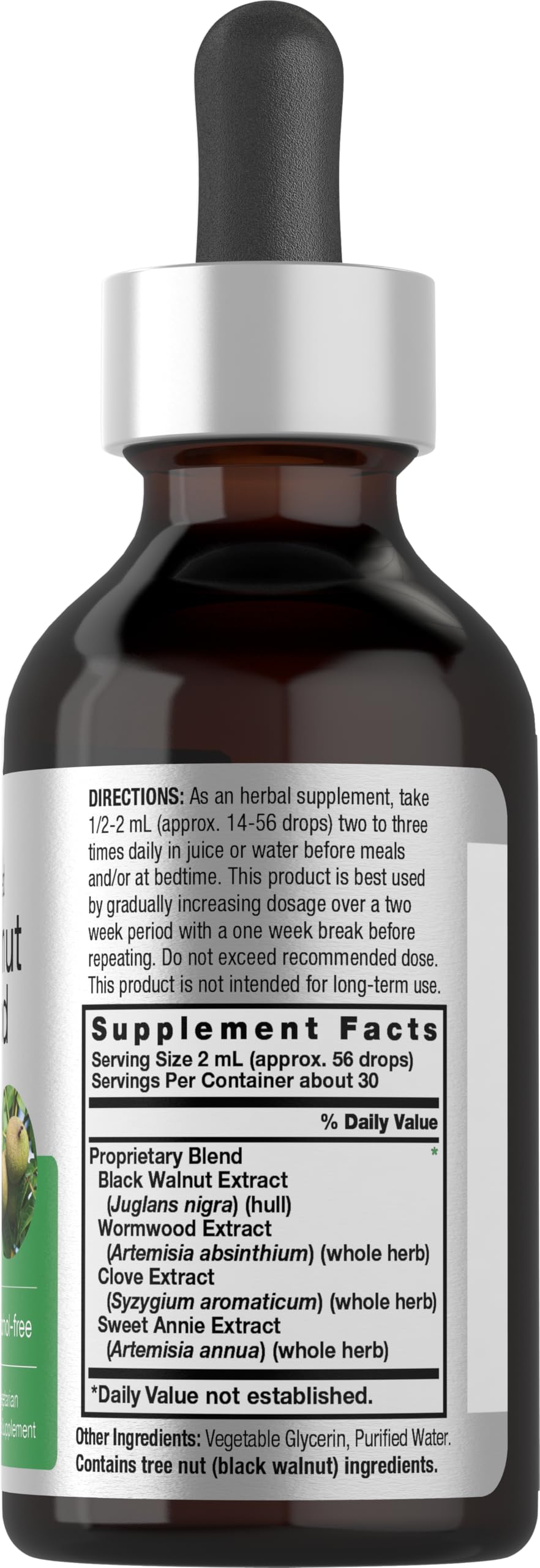Horbäach Black Walnut Wormwood Liquid Extract | 2 fl oz | Alcohol Free Tincture | Vegetarian, Non-GMO & Gluten Free