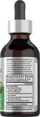 Horbäach Black Walnut Wormwood Liquid Extract | 2 fl oz | Alcohol Free Tincture | Vegetarian, Non-GMO & Gluten Free