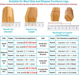 16 Pack Chair Leg Floor Protectors for Hardwood Floors, Round Rubber Furniture Sliders, 360°Felt Pad Bottom Wrapped Thickening Silicone Furniture Legs Caps Covers(Square,Clear-Brown-L)