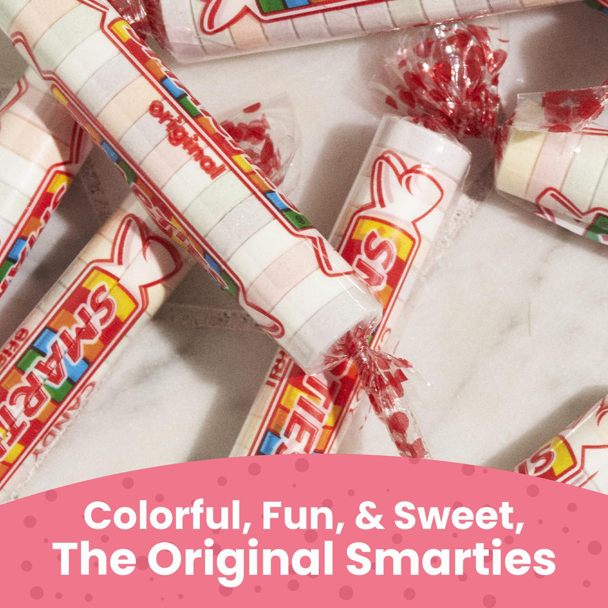 Smarties Candy Bulk Rolls Original Flavor - Gluten & Vegan Free - Classic Sweetness From Family Owned Company Since 1949, Peanut Free & Dairy Free - Perfect Halloween Candy - 5 Pound Bag