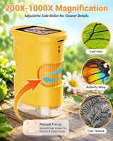 1000X Digital Handheld Microscope for Kids Portable Outdoor Toys & Gifts