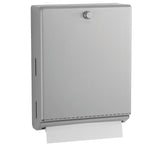 Bobrick B-2620 Surface Mounted Paper Towel Dispenser - Stainless Steel Commercial Bathroom Towel Dispenser with Knob-Latch 400 C-Fold or 525 Multifold Capacity