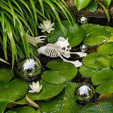 Gazing Ball Garden Mirror Outdoor, Outside Decorative Globe Silver 5Pcs Mix