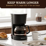 Elite Gourmet EHC4128 Automatic 4-Cup Drip Coffee Maker, Black