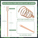 10 Pack 13.5" Electroculture Plant Stakes, Long Copper Garden Stakes, Electroculture Copper Coil Antennas for Growing Garden, High-Yield, Eco-Friendly