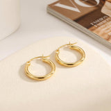 14K Gold Hoop Earrings for Women Timeless Lightweight Round Tube Comfort Fit Earrings