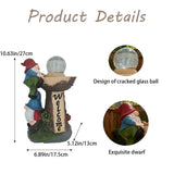 SAMPU Craft Solar Powered Garden Gnome Welcome Sign, Red