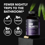 Saw Palmetto PM for Men with Melatonin 3mg - Night Time Prostate Health Supplement for Bladder and Sleep Support - Reduce Urinary Frequency - 100 Count - Vegan, Non-GMO Capsules - Over 3 Month Supply
